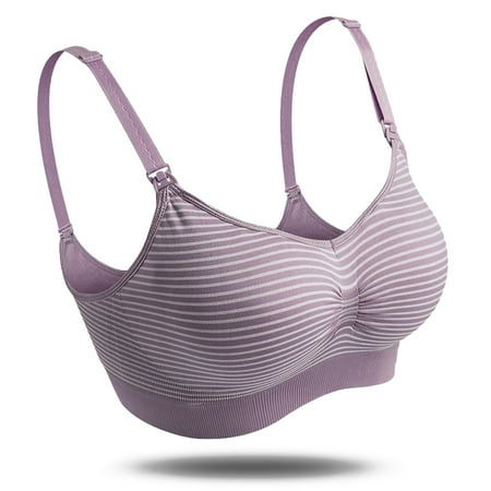 Comfortable Women Underwear Wireless Women Underwear Not Deformation Stripe Pattern Nursing For Outdoor Woman Pregnancy Public Purple L
Comfortable Women Underwear Wireless Women Underwear Not Deformation Stripe Pattern Nursing For Outdoor Woman Pregnancy Public Purple L