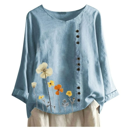koaiezne Floral Women Casual O Neck Button Top Sleeve Loose Print Blouse Long T Shirt Women s Blouse Scrub Women Set Women Casual T Shirts
koaiezne Floral Women Casual O Neck Button Top Sleeve Loose Print Blouse Long T Shirt Women s Blouse Scrub Women Set Women Casual T Shirts