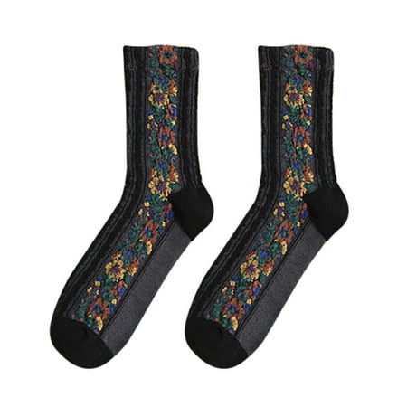 OVTICZA Womens Warm Compression Soft Socks Causal Winter Crew Socks one size Black