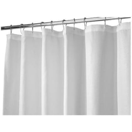 72" x 84" White Carlton Fabric Shower Curtain Subtle Waffle Weave Perf Only One
