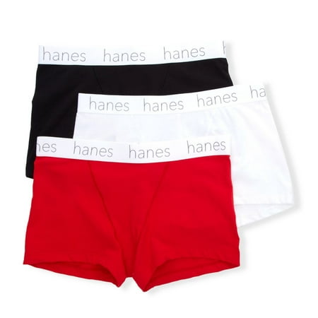 Women s Hanes 45UOBB Cotton Blend Boxer Brief Panty - 3 Pack (Black/White/Shelton L)