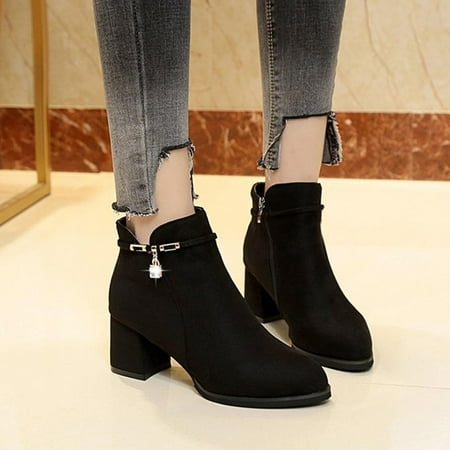Tdoqot Chunky Boots- Fashion Fleece Lined Mid Heels Zipper Pointed Toe Fall Winter Ankle Boots Black Size 7
Tdoqot Chunky Boots- Fashion Fleece Lined Mid Heels Zipper Pointed Toe Fall Winter Ankle Boots Black Size 7
