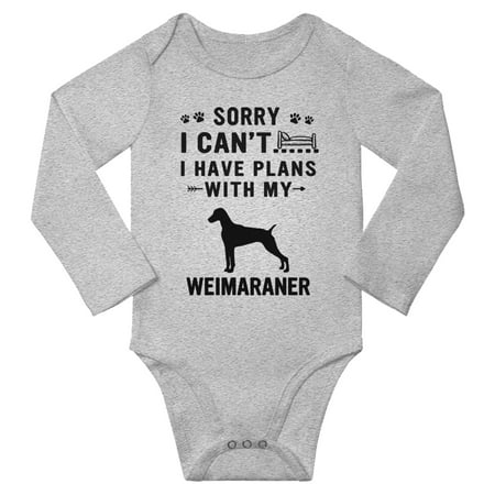 Sorry I Can t I Have Plans With My Weimaraner Baby Long Sleeve Jumpsuits (Gray 6-12 Months)
Sorry I Can t I Have Plans With My Weimaraner Baby Long Sleeve Jumpsuits (Gray 6-12 Months)