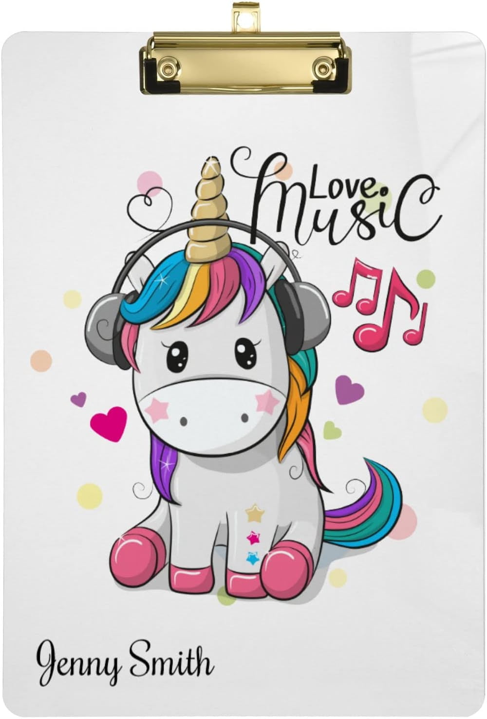 FMSHPON Unicorn Music Clipboard Hardboard Wood Nursing Clip Board And