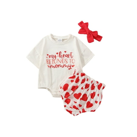 Ma&Baby Baby Valentine s Day Outfit Newborn Girl Short Sleeve Romper Heart Print Shorts 3Pcs Set Clothes
Ma&Baby Baby Valentine s Day Outfit Newborn Girl Short Sleeve Romper Heart Print Shorts 3Pcs Set Clothes