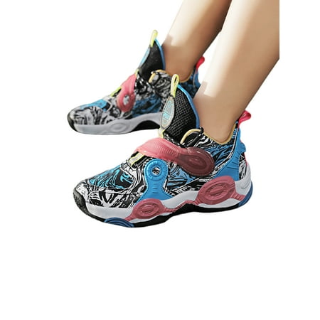 Fangasis Boys Sneakers Color Block Athletic Sneaker Breathable Basketball Shoes Kids Running Shoe School Comfort Magic Tape Trainers Black Blue 7.5
Fangasis Boys Sneakers Color Block Athletic Sneaker Breathable Basketball Shoes Kids Running Shoe School Comfort Magic Tape Trainers Black Blue 7.5