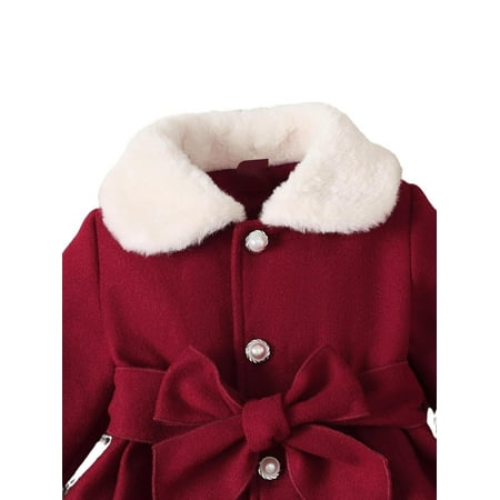 Plain Collar Other Long Sleeve Burgundy Baby Coats (Baby s)