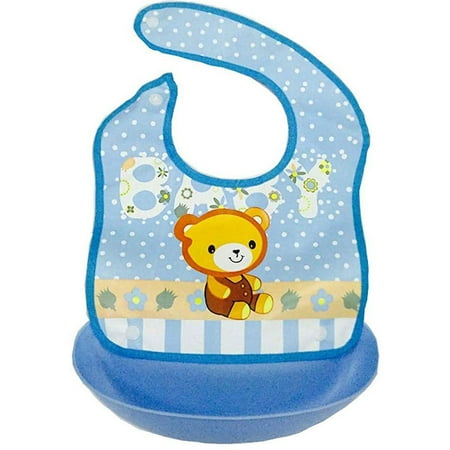 Dewadbow Baby Bibs Waterproof Washable Roll Up Crumb Catcher Feeding Care