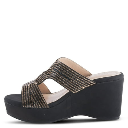 PATRIZIA Women s Cherlyn Slide Wedge Sandal Black EU 40 / US 9