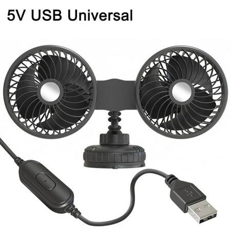 Yyeselk Car Cooling Fan 360° Adjustable Dual Head Cooling Air Fan Brushless Motor Low Noise Automobile Vehicle Fan Micro USB for Car/SUV/RV/Truck/Boat Use
Yyeselk Car Cooling Fan 360° Adjustable Dual Head Cooling Air Fan Brushless Motor Low Noise Automobile Vehicle Fan Micro USB for Car/SUV/RV/Truck/Boat Use