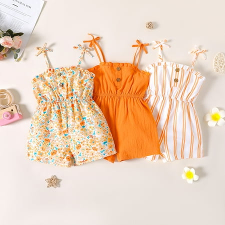 PatPat Toddler Girl Bowknot Stripe Floral Orange Cami Romper Sizes 18M-6Y One Piece
PatPat Toddler Girl Bowknot Stripe Floral Orange Cami Romper Sizes 18M-6Y One Piece