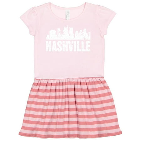 Inktastic Nashville Skyline Grunge Gift Toddler Girl Dress