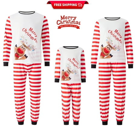 Family Christmas Pjs Matching Sets Long Sleeve Elk Letter Print Tops + Striped Pants
Family Christmas Pjs Matching Sets Long Sleeve Elk Letter Print Tops + Striped Pants