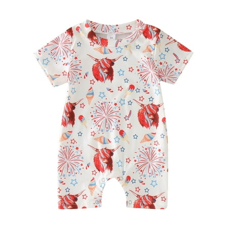Little Bodysuit Onesie Toddler Girls Independence Day Boot Print Short Sleeve Cow Star Striped Print Jumpsuits Outwear
Little Bodysuit Onesie Toddler Girls Independence Day Boot Print Short Sleeve Cow Star Striped Print Jumpsuits Outwear