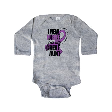 Inktastic Chronic Pain I Wear Purple For My Great Aunt Gift Baby Boy or Baby Girl Long Sleeve Bodysuit
Inktastic Chronic Pain I Wear Purple For My Great Aunt Gift Baby Boy or Baby Girl Long Sleeve Bodysuit