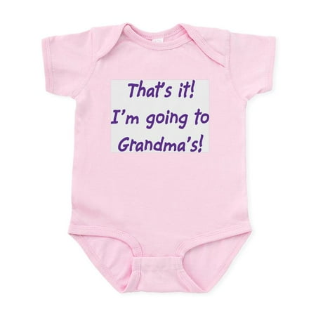 CafePress - That s It I m Going To Grandmas! Infant Bodysuit - Baby Light Bodysuit Size Newborn - 24 Months
CafePress - That s It I m Going To Grandmas! Infant Bodysuit - Baby Light Bodysuit Size Newborn - 24 Months