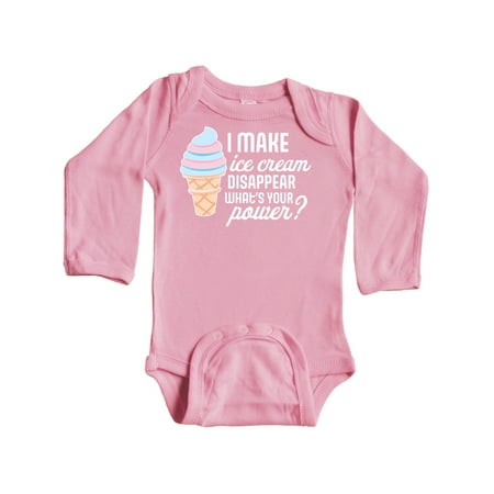 Inktastic I Make Ice Cream Disappear What s Your Power Gift Baby Boy or Baby Girl Long Sleeve Bodysuit
Inktastic I Make Ice Cream Disappear What s Your Power Gift Baby Boy or Baby Girl Long Sleeve Bodysuit