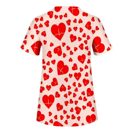 XHJUN Womens Scrub Tops Clearance Sale Women s Love Heart Printed Scrub Tops Plus Size V-Neck T Shirts Red S
XHJUN Womens Scrub Tops Clearance Sale Women s Love Heart Printed Scrub Tops Plus Size V-Neck T Shirts Red S