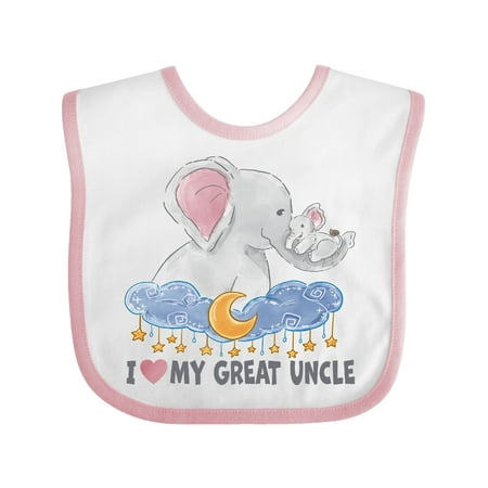 Inktastic I Love My Great Uncle Cute Elephants with Moon and Stars Gift Baby Boy or Baby Girl Bib
Inktastic I Love My Great Uncle Cute Elephants with Moon and Stars Gift Baby Boy or Baby Girl Bib