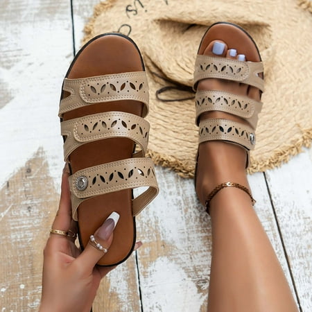HAOTAGS Womens Wedge Sandals with Arch Support Slide Sandals Open Toe Casual Summer Shoes Khaki Size 8
HAOTAGS Womens Wedge Sandals with Arch Support Slide Sandals Open Toe Casual Summer Shoes Khaki Size 8