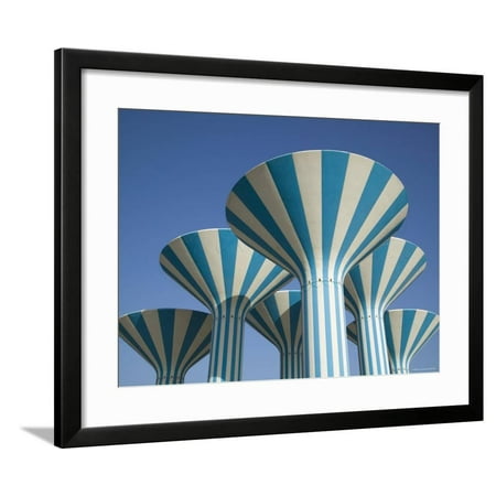 Kuwaiti Water Towers, Sideeq, Kuwait Framed Print Wall Art By Walter Bibikow