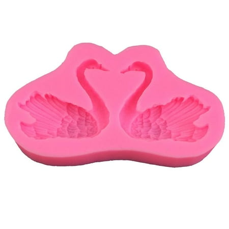 3D Fondant A Pair of Swan Shape Chocolate Candy Mold Polymer Craft DIY Molds