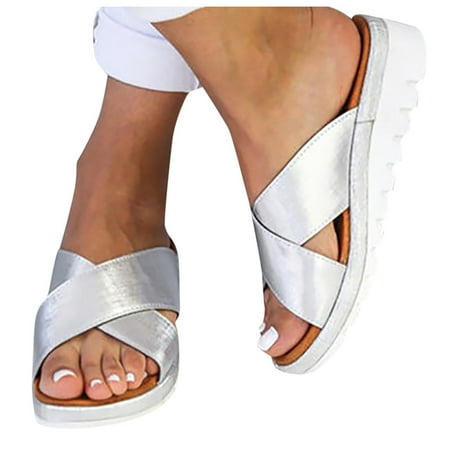 Wozhidaose Womens Sandals Silver Heels s Wedges Shoes Open Toe Thick Bottom Roman Slippers Beach Sandals Wedge Sandals for Women
Wozhidaose Womens Sandals Silver Heels s Wedges Shoes Open Toe Thick Bottom Roman Slippers Beach Sandals Wedge Sandals for Women
