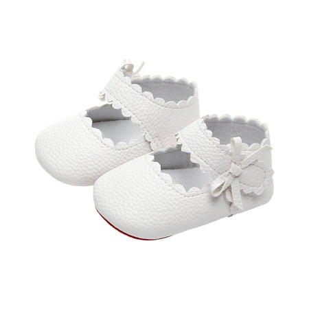 Binpure Leather Mary Jane Flats Soft PU Leather Infant Princess Dress Shoes