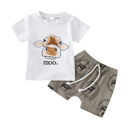 Toddler Girl Clothes Short Sleeve Letter Cartoon Cow Prints T-Shirt Shorts Leisure Sports Kids formal Suits for Boys
Toddler Girl Clothes Short Sleeve Letter Cartoon Cow Prints T-Shirt Shorts Leisure Sports Kids formal Suits for Boys
