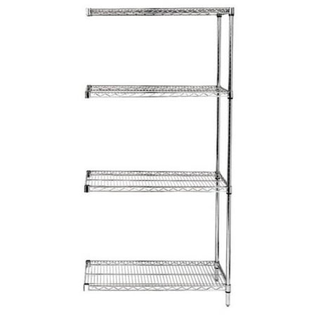 4 Shelf Chrome Wire Shelving Add-On Kit - 14 x 72 x 63 in.
