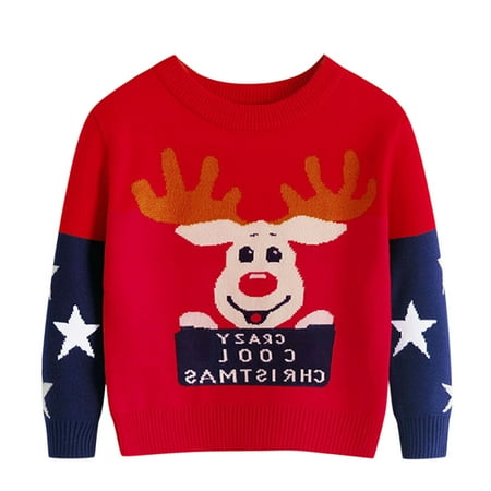 TIREOW Comfortable Kids Sweater Toddler Boys Girls Christmas Cartoon Star Snowfakle Deer Prints Sweater Long Sleeve Warm Knitted Pullover Knitwear Xmas Outwear(5-6 Years Red)
TIREOW Comfortable Kids Sweater Toddler Boys Girls Christmas Cartoon Star Snowfakle Deer Prints Sweater Long Sleeve Warm Knitted Pullover Knitwear Xmas Outwear(5-6 Years Red)