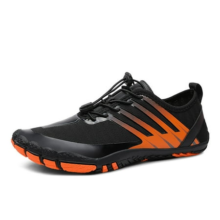 EDFRWWS Shoes Breathable Diving Sneaker Wading Shoes for Hiking (Black Orange44)