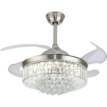 TFCFL Modern Fandelier Crystal Ceiling Fan Retractable Blades w/Remote Control 3 Light Changes 3 Speeds Silver 42
TFCFL Modern Fandelier Crystal Ceiling Fan Retractable Blades w/Remote Control 3 Light Changes 3 Speeds Silver 42