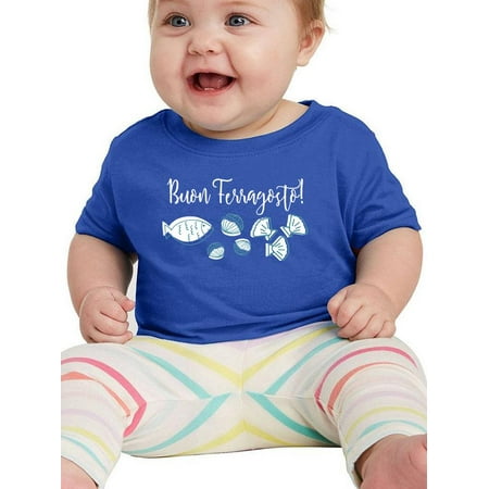 Buon Ferragosto Seafood Doodles T-Shirt Infant -Image by Shutterstock 6 Months