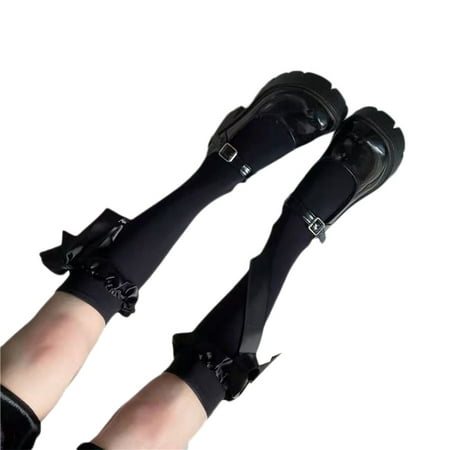 Women Girls Harajuku Gothic Calf Socks Japanese Lolita Sweet Satin Long Ribbon Bowknot Kawaii Student Black White Knee High Stockings Hosiery
Women Girls Harajuku Gothic Calf Socks Japanese Lolita Sweet Satin Long Ribbon Bowknot Kawaii Student Black White Knee High Stockings Hosiery