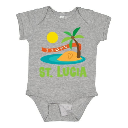 Inktastic I Love St Lucia Gift Baby Boy or Baby Girl Bodysuit
