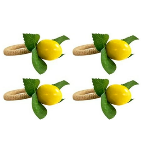 SIEYIO 4/6Pcs Handmade Napkin Rings Faux Yellow Lemon Fruit Plants with Vine Leaf Serviette Buckle Holder for Wedding Dinner Party Banquet Table Decoration
SIEYIO 4/6Pcs Handmade Napkin Rings Faux Yellow Lemon Fruit Plants with Vine Leaf Serviette Buckle Holder for Wedding Dinner Party Banquet Table Decoration