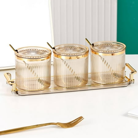 Acrylic Seasoning Box Set Spice Shaker With Lid And Spoon Kitchen Cruet