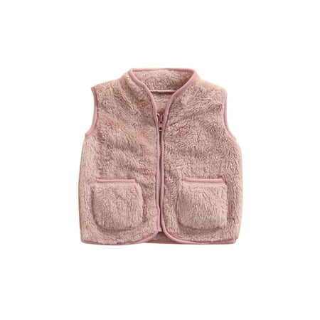 Tregren Infant Baby Girls Boys Sleeveless Warm Plush Vest Solid Color Zipper Outerwear with Pockets 
Tregren Infant Baby Girls Boys Sleeveless Warm Plush Vest Solid Color Zipper Outerwear with Pockets