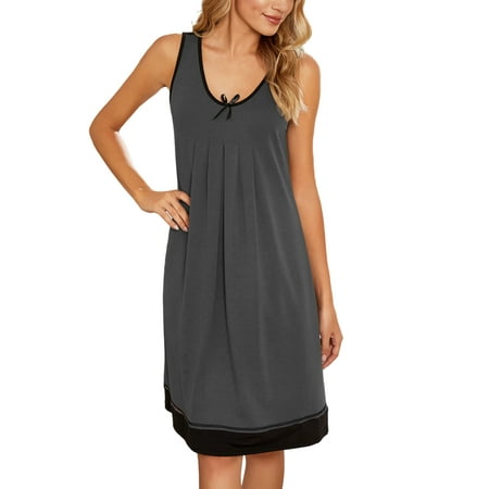 Noilla Ladies Sleep Dress Sleeveless Pajama Color Block Tank Nightgown Women Soft Sleepdress Crew Neck Sleepshirt Dark Gray M
Noilla Ladies Sleep Dress Sleeveless Pajama Color Block Tank Nightgown Women Soft Sleepdress Crew Neck Sleepshirt Dark Gray M