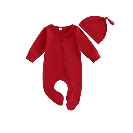Michellecmm Baby Girls Boys Footies Rompers Infant Clothes Solid Color Crew Neck Long Sleeve Zipper Fall Bodysuits with Hat
Michellecmm Baby Girls Boys Footies Rompers Infant Clothes Solid Color Crew Neck Long Sleeve Zipper Fall Bodysuits with Hat