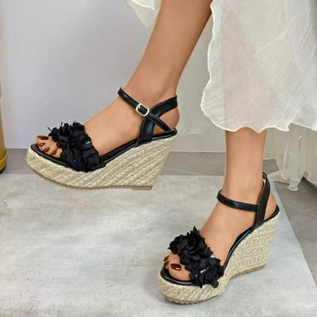 Aoujea Clearance Items Comfortable Sandals for Women Casual Beach Slope Heel Thick Sole Mesh Woven Slippers Flat Button Sponge Cake Black 7.5
Aoujea Clearance Items Comfortable Sandals for Women Casual Beach Slope Heel Thick Sole Mesh Woven Slippers Flat Button Sponge Cake Black 7.5