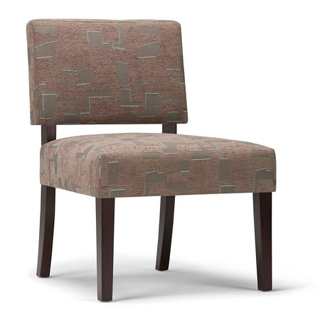 Simpli Home Virginia Accent Chair, Mid Century Patterened Brown
