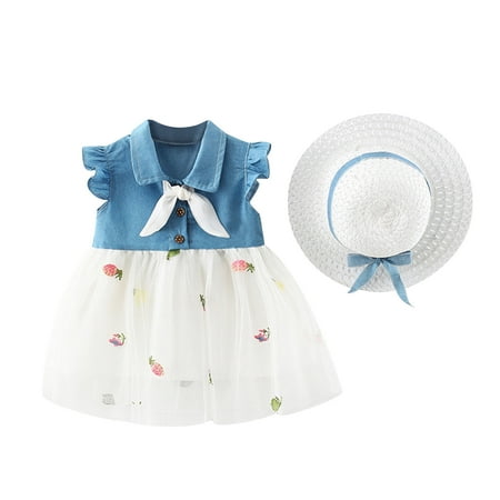 Ausyst Summer Dresses Girls Dresses Toddler Kids Baby Girls Fashion Cute Sleeveless Sweet Embroidery Print Ruffle Denim Dress Hat Set Clearance
Ausyst Summer Dresses Girls Dresses Toddler Kids Baby Girls Fashion Cute Sleeveless Sweet Embroidery Print Ruffle Denim Dress Hat Set Clearance