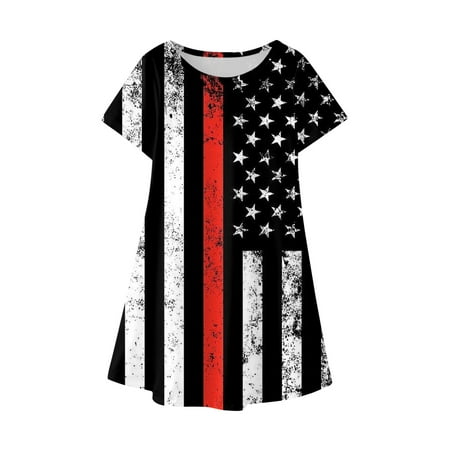 MIASHUI Girls Short Sleeves Dress Fourth Of July Independent Day Star Stripes Prints Dress
MIASHUI Girls Short Sleeves Dress Fourth Of July Independent Day Star Stripes Prints Dress