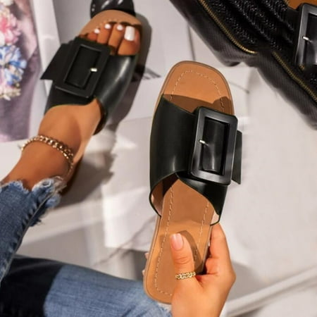 〖Yilirongyumm〗 Black 37 Slippers For Women Buckle Size Fashion Slippers Toe Color Large Women s Open Flat Solid Women s Slipper
〖Yilirongyumm〗 Black 37 Slippers For Women Buckle Size Fashion Slippers Toe Color Large Women s Open Flat Solid Women s Slipper
