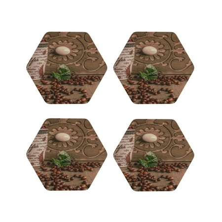 Drink Coasters Set of 4 Coffee Beans Leather Coasters for Coffee Table Protector Heat Resistant Cute Coasters for Home Decor Housewarming Gifts Bar Kitchen 4 Inch Hexagon
Drink Coasters Set of 4 Coffee Beans Leather Coasters for Coffee Table Protector Heat Resistant Cute Coasters for Home Decor Housewarming Gifts Bar Kitchen 4 Inch Hexagon
