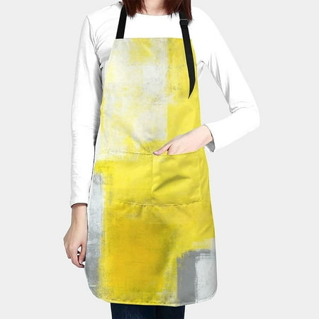 Grey and Yellow Abstract Art Painting Waterproof Apron with 2 Pockets Kitchen Chef Bib for Men Women Cooking BBQ Drawing Gardening
Grey and Yellow Abstract Art Painting Waterproof Apron with 2 Pockets Kitchen Chef Bib for Men Women Cooking BBQ Drawing Gardening