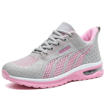 Lightweight Breathable Flying Air Cushion Weave Running Shoes Women‘s Footwear