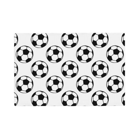 Placemats Set of 4 Soccer football balls white cool Heat Resistant Non - Slip Place mats Waterproof table mat for Kitchen Dining-4片装 
Placemats Set of 4 Soccer football balls white cool Heat Resistant Non - Slip Place mats Waterproof table mat for Kitchen Dining-4片装